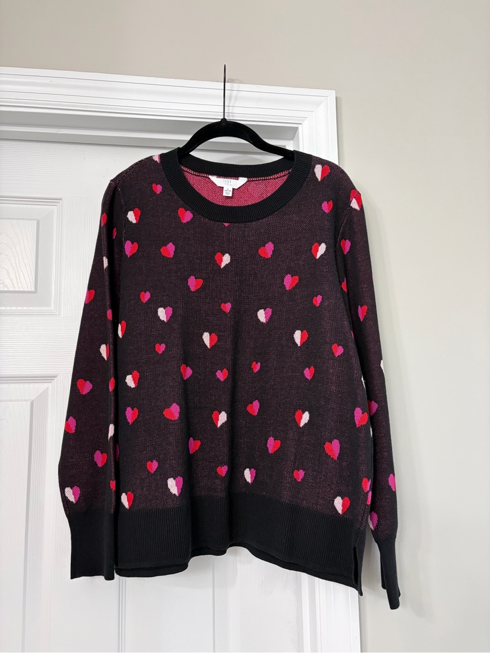 Black Heart-Print Sweater
